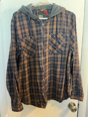 Plaid Zip-Up Shirt Jacket